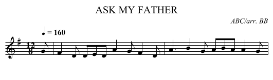 ASK MY FATHER - staff notation
