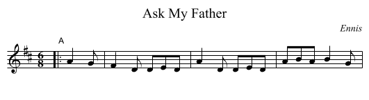 Ask My Father - staff notation