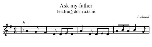 Ask my father - staff notation