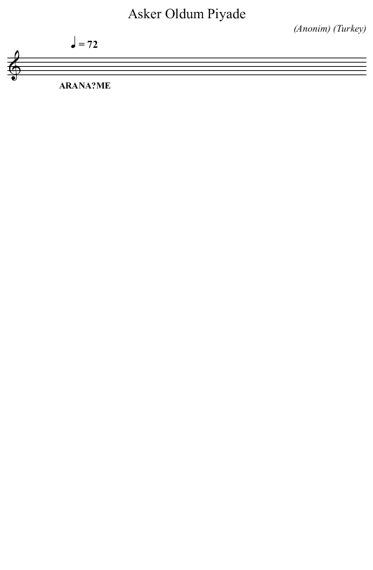 Asker Oldum Piyade - staff notation