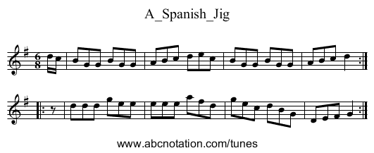 A_Spanish_Jig - staff notation