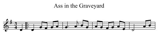 Ass in the Graveyard - staff notation