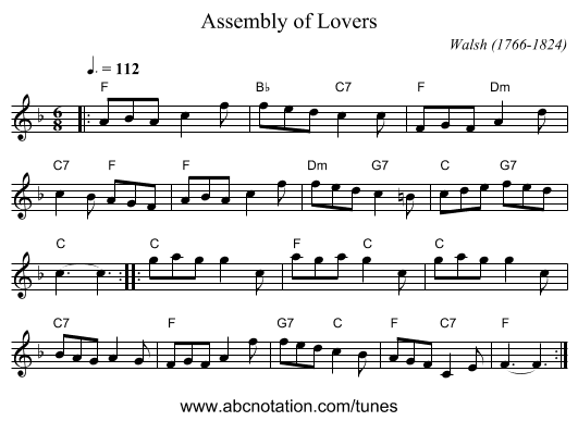 Assembly of Lovers - staff notation