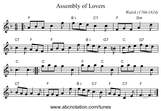 Assembly of Lovers - staff notation