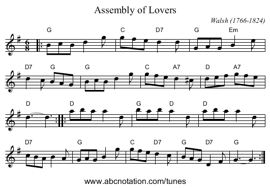 Assembly of Lovers - staff notation