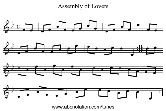 Assembly of Lovers - staff notation