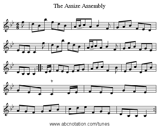 Assize Assembly, The - staff notation