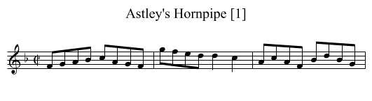 Astley's Hornpipe [1] - staff notation