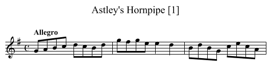 Astley's Hornpipe [1] - staff notation