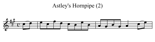 Astley's Hornpipe (2) - staff notation