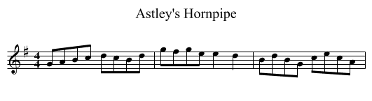 Astley's Hornpipe - staff notation