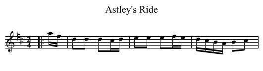 Astley's Ride - staff notation