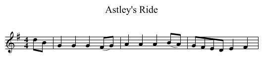 Astley's Ride - staff notation