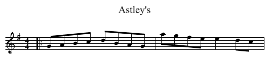 Astley's - staff notation
