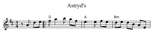 Astryd's - staff notation