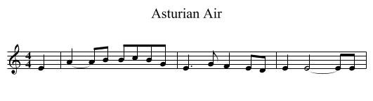 Asturian Air - staff notation