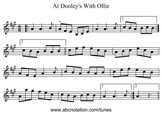 At Dooley's With Ollie - staff notation