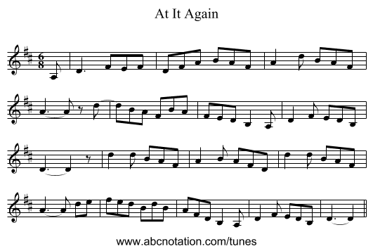 At It Again - staff notation