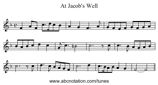 At Jacob's Well - staff notation