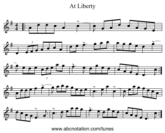 At Liberty - staff notation