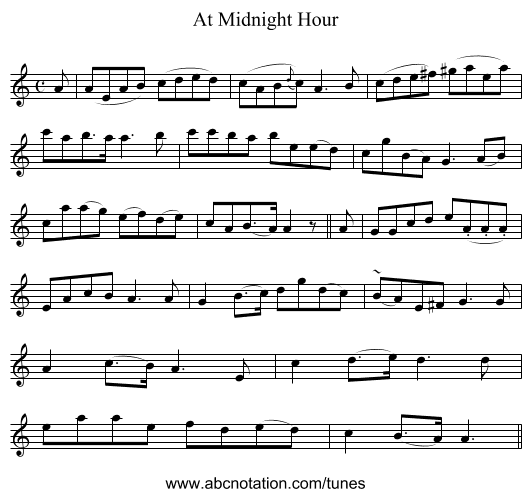 At Midnight Hour - staff notation