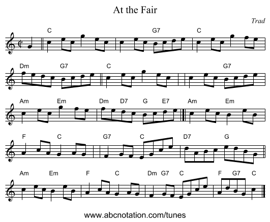 At the Fair - staff notation