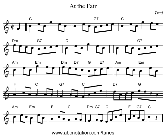 At the Fair - staff notation
