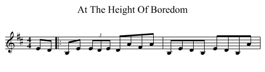 At The Height Of Boredom - staff notation