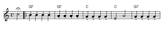 At the village inn - staff notation