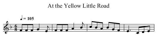 At the Yellow Little Road - staff notation