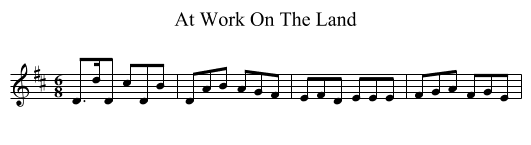 At Work On The Land - staff notation