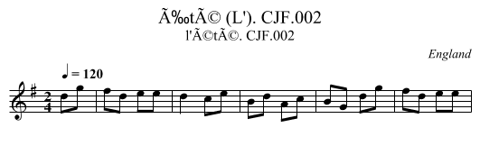 Ã‰tÃ© (L'). CJF.002 - staff notation