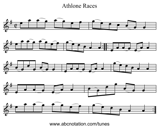 Athlone Races - staff notation