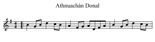 Athnuachán Donal - staff notation