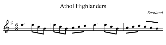 Athol Highlanders - staff notation