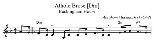 Athole Brose [Dm] - staff notation