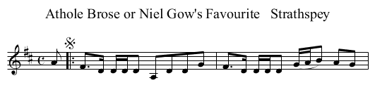 Athole Brose or Niel Gow's Favourite   Strathspey - staff notation