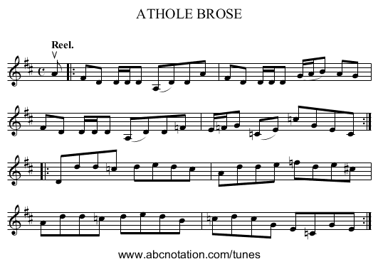 ATHOLE BROSE - staff notation