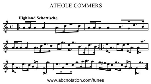 ATHOLE COMMERS - staff notation