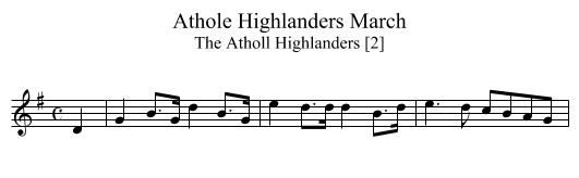 Athole Highlanders March - staff notation