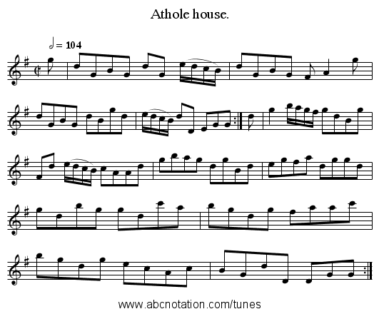 Athole house. - staff notation