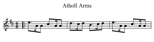 Atholl Arms - staff notation