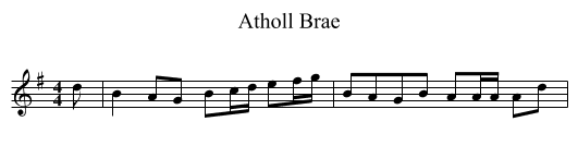 Atholl Brae - staff notation