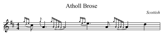 Atholl Brose - staff notation