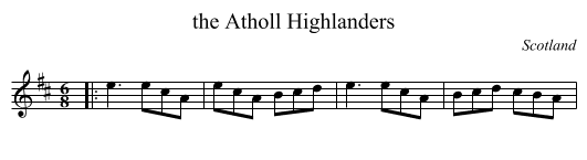 Atholl Highlanders, the  - staff notation