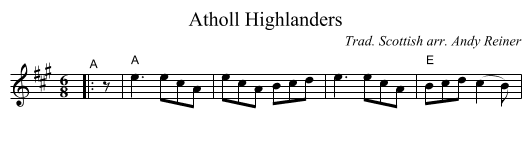 Atholl Highlanders - staff notation