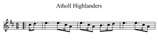 Atholl Highlanders - staff notation