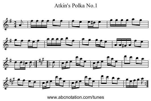 Atkin's Polka No.1 - staff notation