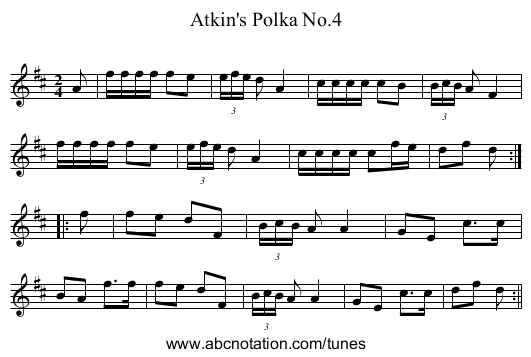 Atkin's Polka No.4 - staff notation