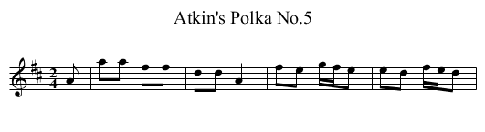 Atkin's Polka No.5 - staff notation
